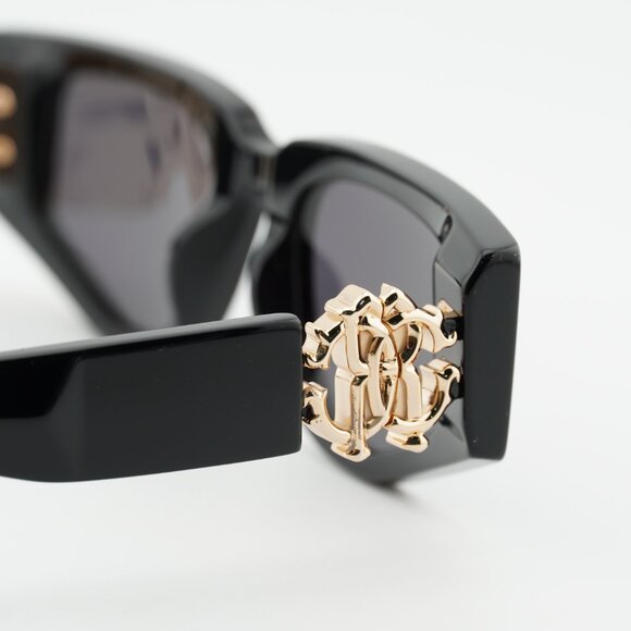 Roberto Cavalli SRC057M 0700 Sunglasses Black Rectangle Frame, Grey Lenses main image 5
